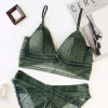 Green thin sexy wireless bra, cup, summer set, beautiful back, backless