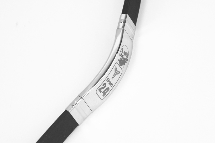 Fashion Letter Silica Gel Titanium Steel Handmade Bangle 1 Piece