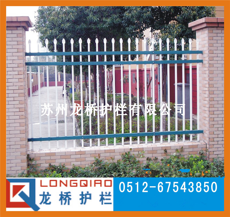 苏州围墙栏杆 苏州厂区围墙护栏 镀锌钢管 表面静电喷涂烤漆处理