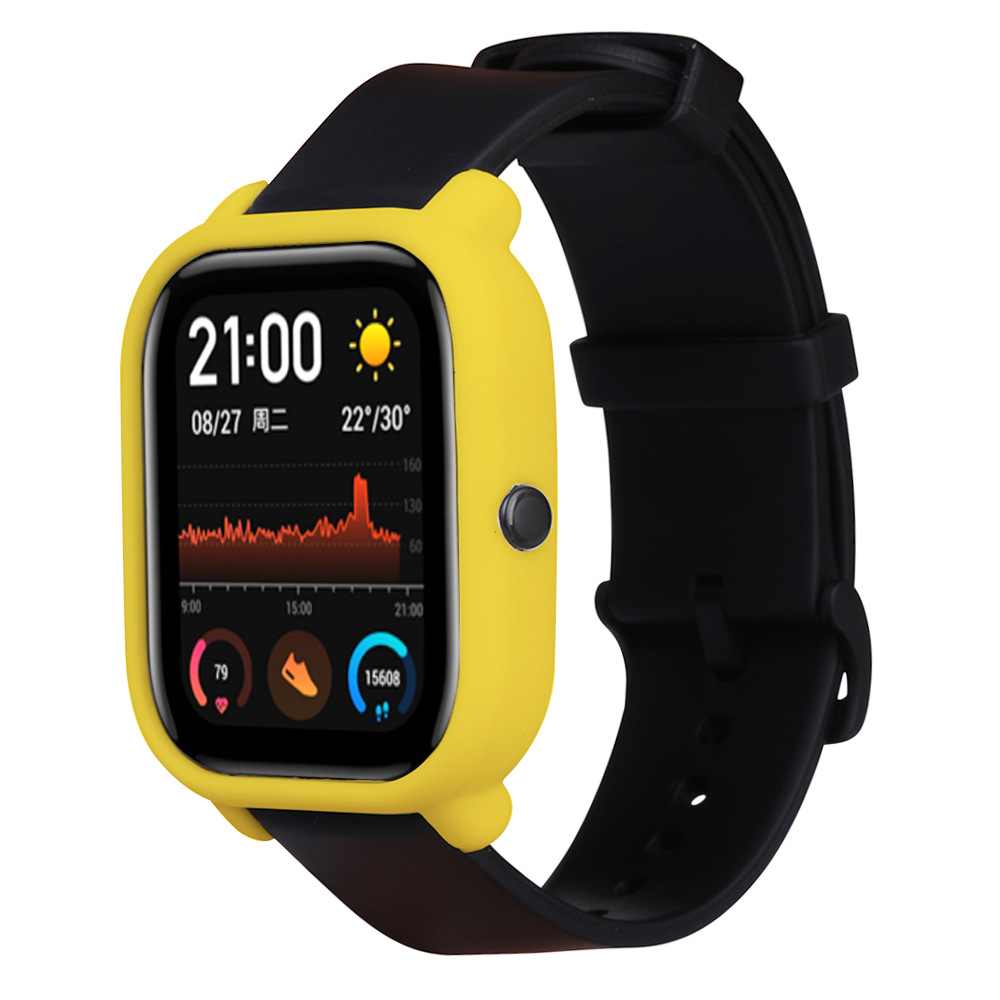 Suitable for Huami Amazfit GTS silicone protective case, solid color anti-drop and scratch-resistant soft rubber protective cover, soft undefined