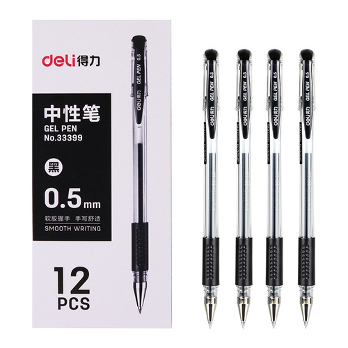 Deli gel pen office supplies 6600es/33399 signature pen conference pen 0.5mm water pen 12 pieces wholesale