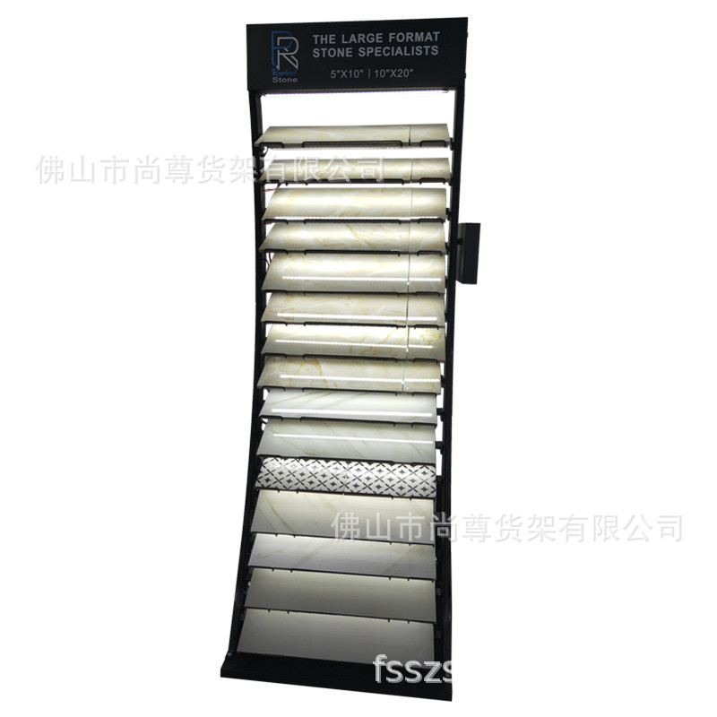 18层LED灯石英石展架 瓷砖展示架木板样品陈列架展会展架厂家直销