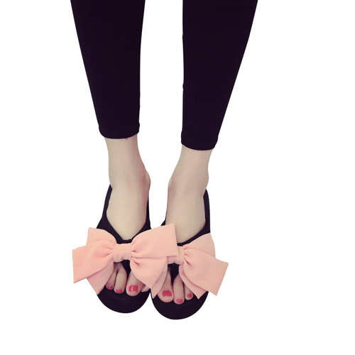 Factory Direct Sales Women's Fashion Outerwear Casual Summer Slipper with Elegant Butterfly Knot New Style Slippers
