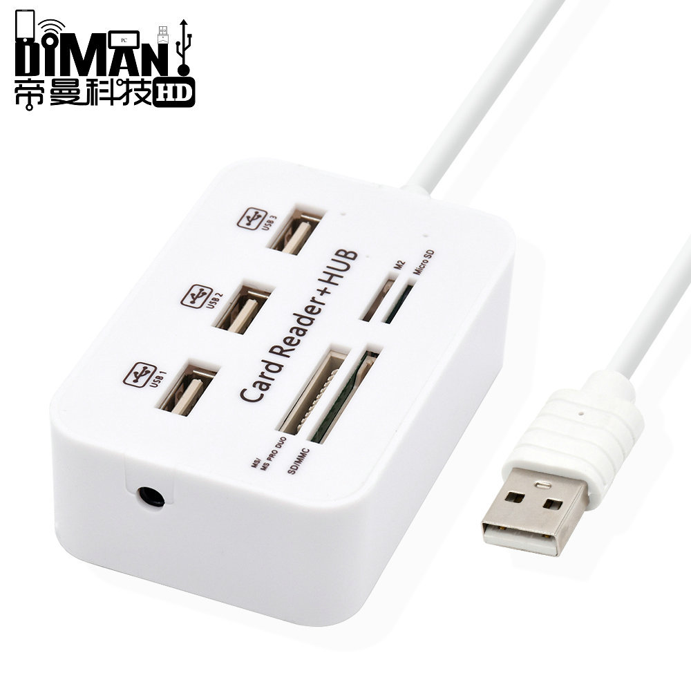DM-HC02 厂家 usb 集线器 读卡器 2.0 USB HUB分线器 COMBO多功能