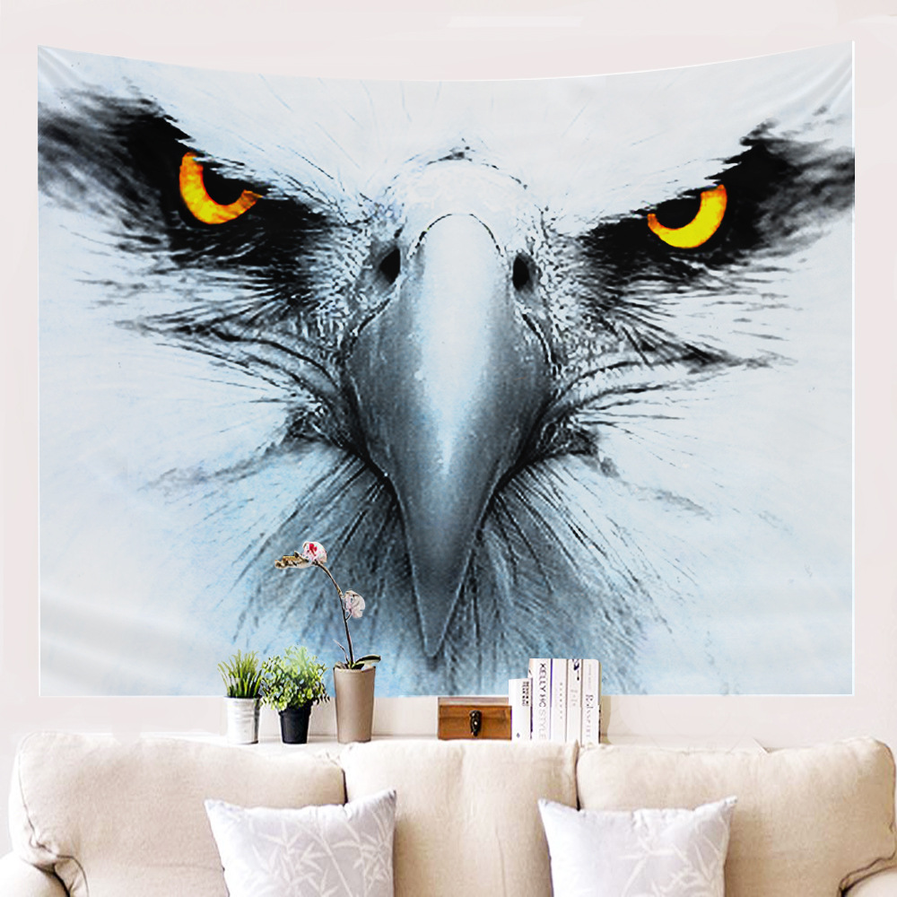 跨境新款热卖家居定制苍鹰墙布挂布背景布挂画挂毯墙壁装饰毯