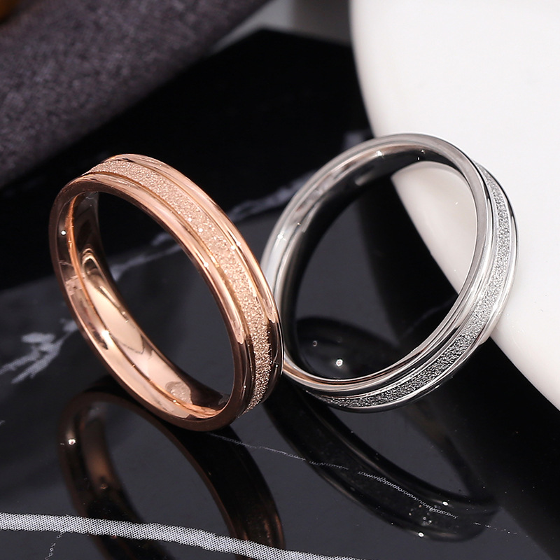 Simple Style Round Titanium Steel Plating Rings 1 Piece display picture 6