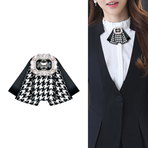 College style graduation photos bow tie for Girls women bowknot JK plover grid tie  diamond professional neckties