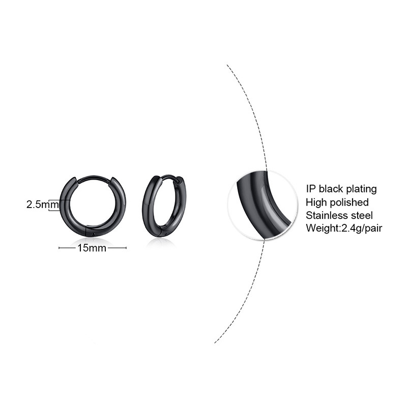 1 Piece Simple Style Circle Stainless Steel Polishing Plating Earrings display picture 2