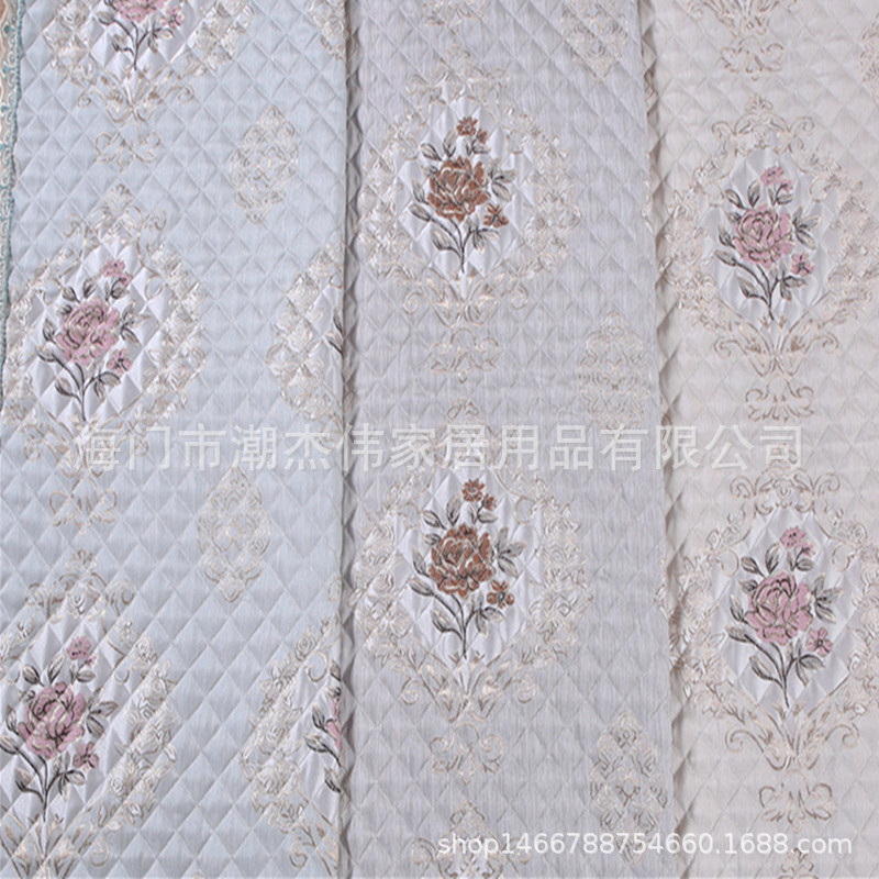 半成品沙發墊布料批發 绗縫夾棉沙發套巾 亞麻提花布藝沙發墊輔料