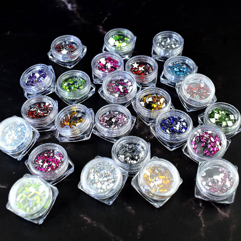 DIY nail decoration accessories accessories acrylic diamond color super flash shaped bottled silver plated AB color diamond