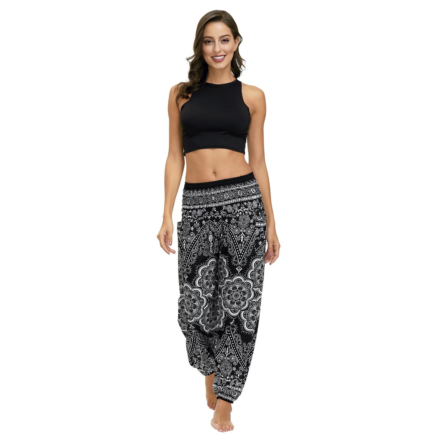 digital printing casual light loose yoga pants nihaostyles clothing wholesale NSMDF71148