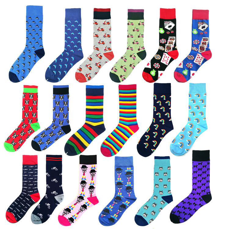 18款高品质出口男女花潮袜HAPPY款SOCKS