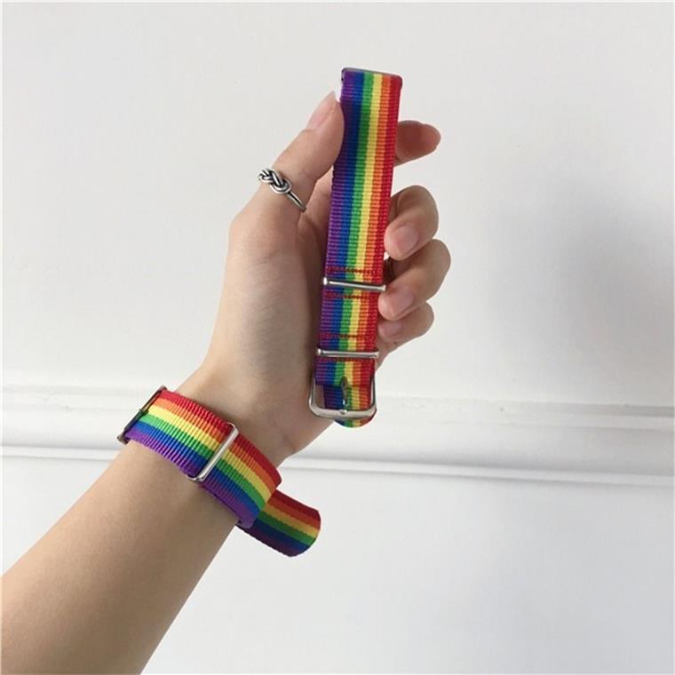 Simple Style Rainbow Textile Unisex Wristband display picture 3