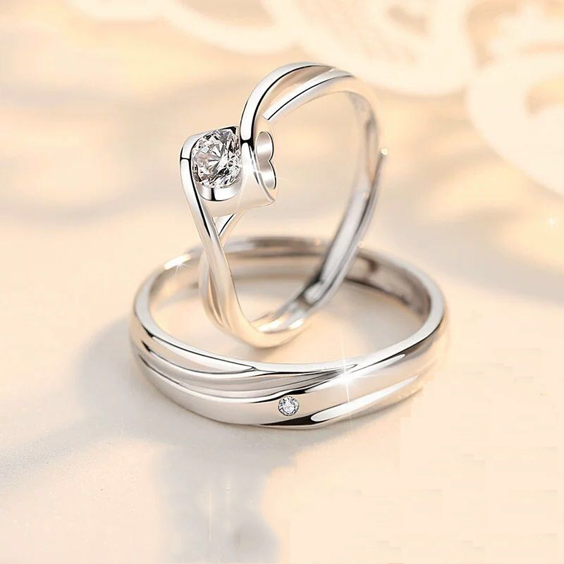 S925 amor verdadero anillo de pareja eterna Ángel beso hombres y mujeres anillo de pareja regalo de San Valentín joyería moda japonesa y coreana
