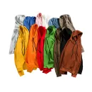 工厂供应秋冬 oversize纯棉大毛圈<font red=H>男</font>宽松落肩套头<font red=H>卫衣</font>连帽衫