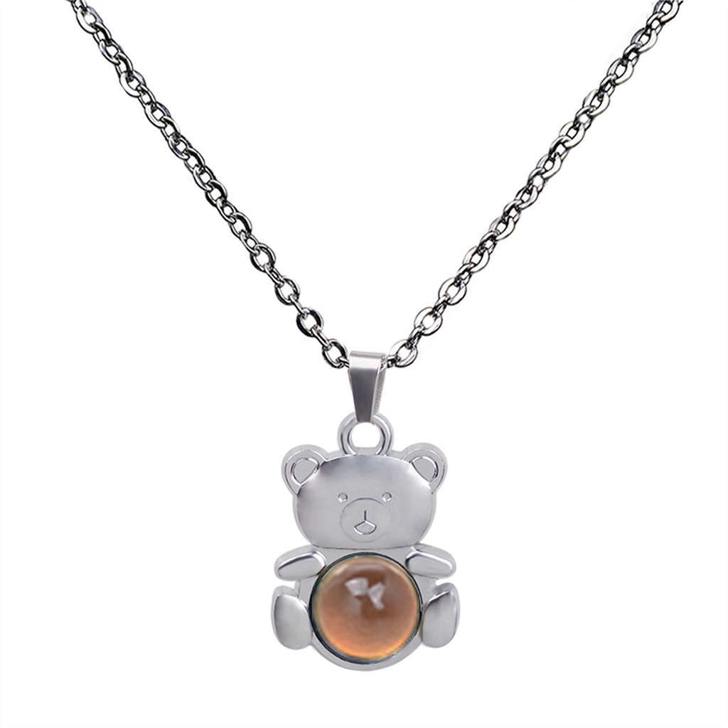 Animal Pattern Wholesale Jewelry Animal 201 Stainless Steel Arylic Zinc Alloy Acrylic White-Plated K Plating Necklace