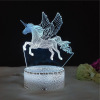 Cross -border crack unicorn 3D light night light LED acrylic colorful touch remote control unicorn gift