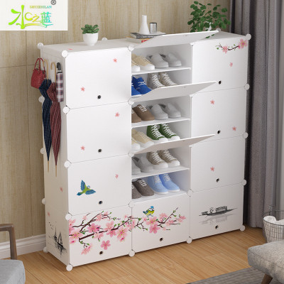 Shoe cabinet simple and easy Assemble Plastic Modern simplicity Door for household use Hall cabinet dustproof Compartment The big shoe rack Economic type space