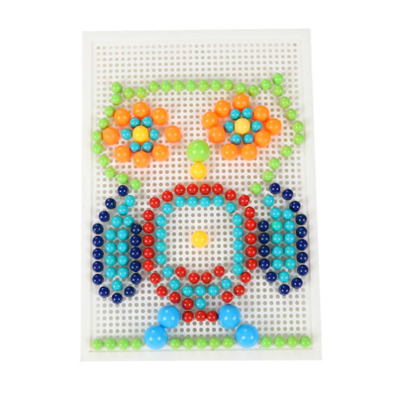 新品蘑菇钉创意组合拼插板儿童益智diy拼图宝宝智力玩具男孩女孩