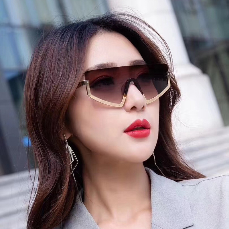 New Fashion Simple Style One-piece Frame Sunglasses display picture 15