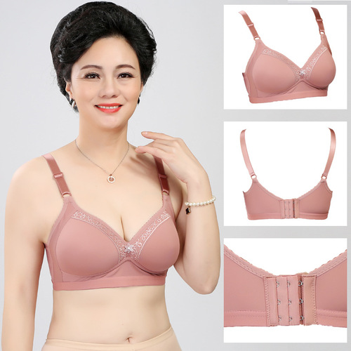 Cross-border new style large size no wire bra for middle-aged and elderly people push up large size large cup thin cotton no wire bra