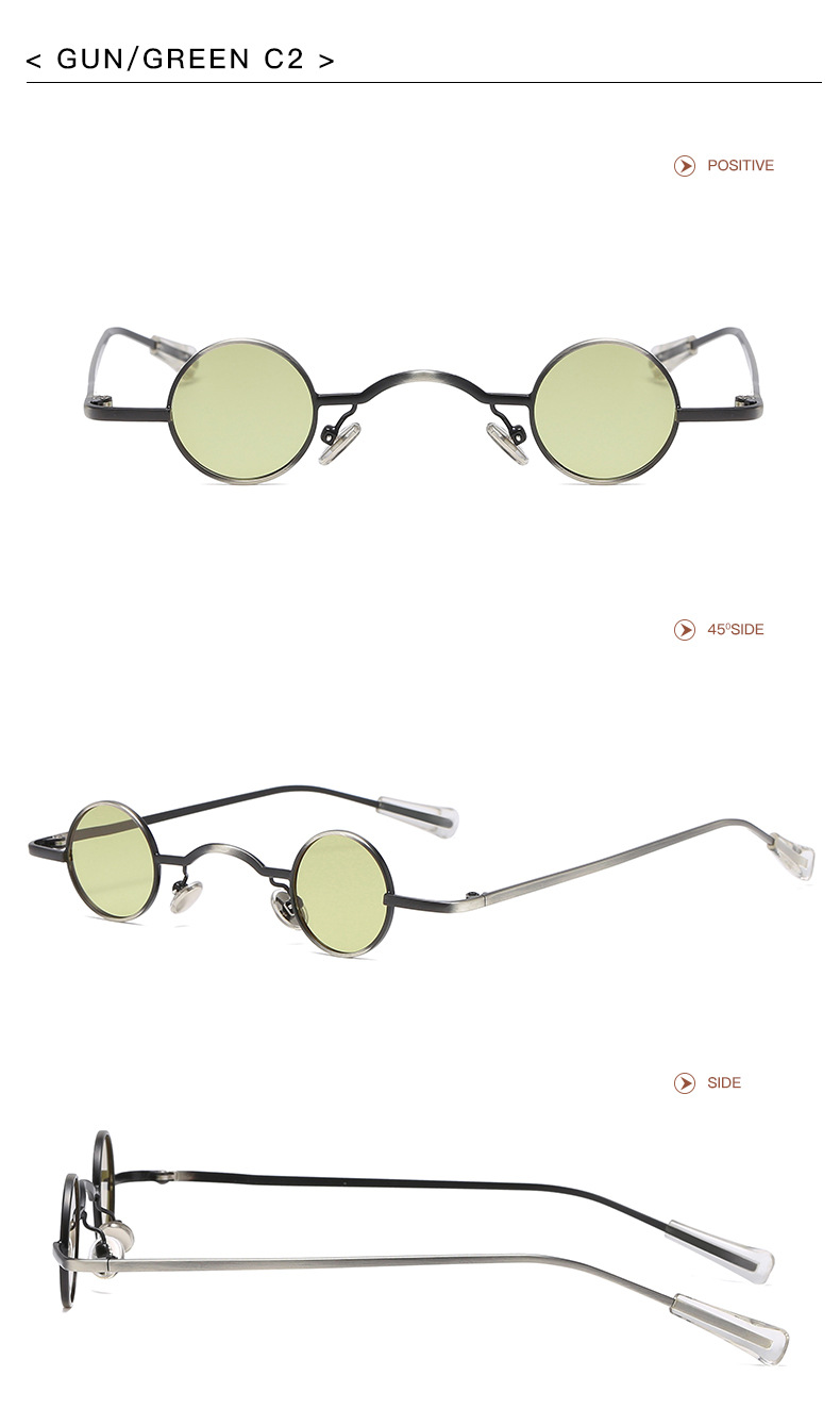 30g Weight Full Frame Glasses Structure Sunglasses Classification Tac, UV400 Protection Lens Material Round Frame Glasses Style Party, Stage Occasion Solid Color Pattern All Seasons Season Women's Gender Retro, Punk Style Retro Punk Solid Color Tac UV400 Protection Round Frame Full Frame Women's Sunglasses 13