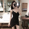 V-neck low cut cross slim fit with hip wrap sexy dress
