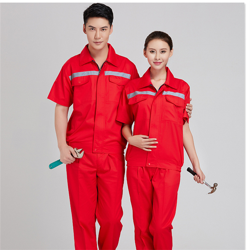 summer Short sleeved coverall technology wear-resisting suit Factory clothing Labor uniforms Work clothes customized logo direct deal