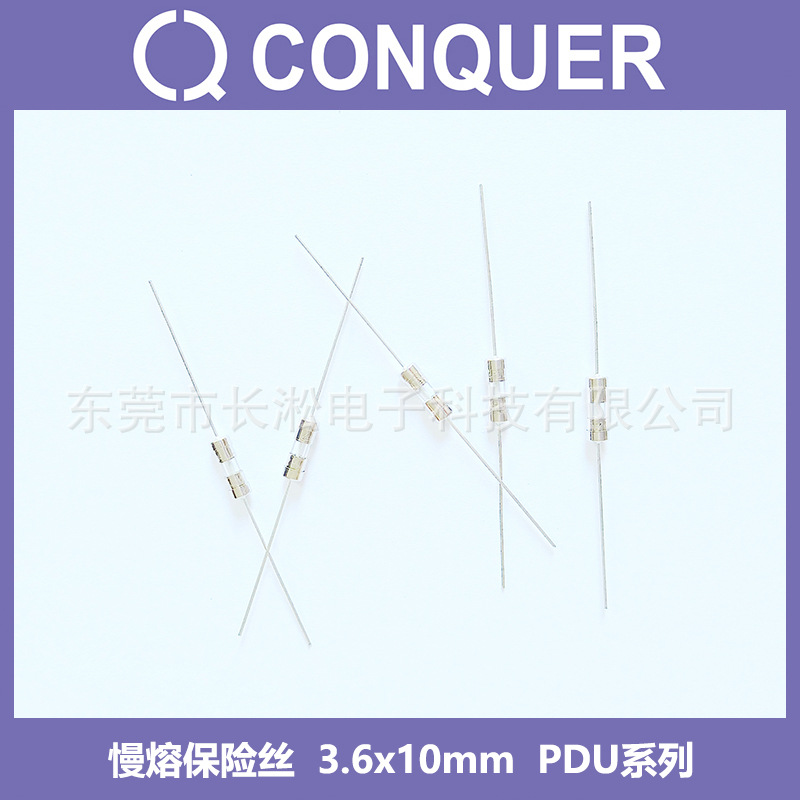 功得保险丝 PDU系列 250V 慢断 Conquer 玻璃管保险丝 250mA 6.3A