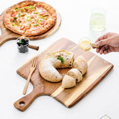 Factory direct sales wooden pizza board round snack fruit cutting board western bread steak solid wood tray