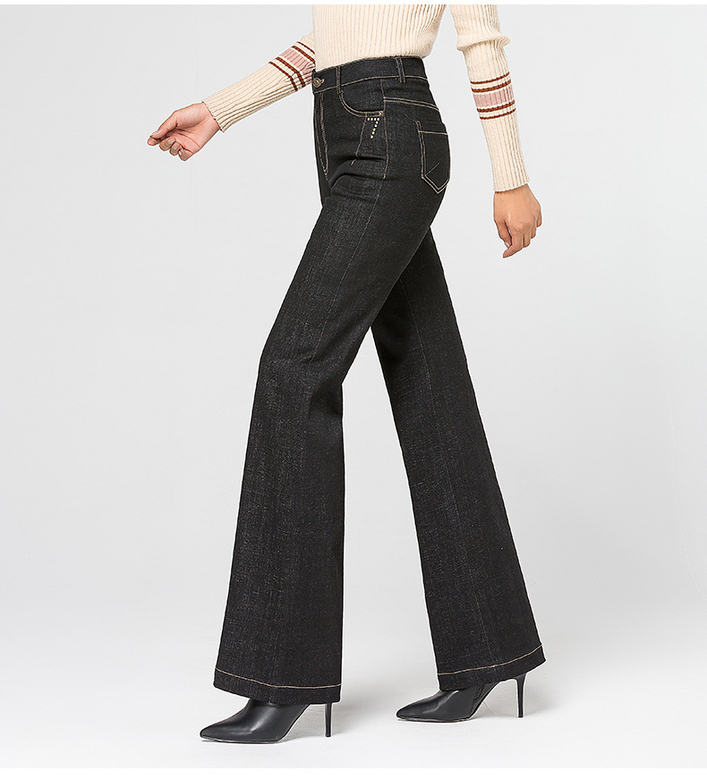 9248可拆卸牛仔羽絨褲女外穿高腰闊腿褲白鴨絨保暖棉褲