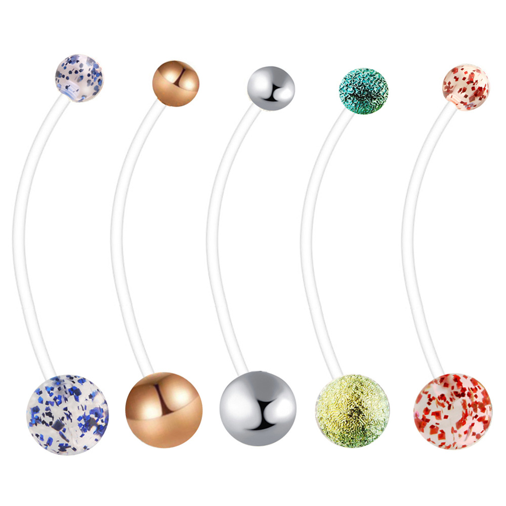 38mm Long Rod Pregnancy Belly Button Ring - Stainless Steel Geometric Shape - Non-Allergic, Best Selling on Amazon & eBay detail image 4