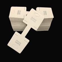 小饰品diy发圈皮筋头绳包装卡纸亮面白色Rubber挂卡对折纸卡吊牌