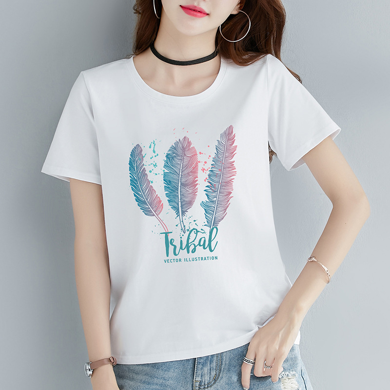 D130 Real Shot Short-Sleeved T-Shirt for Women White Loose Summer Wear 2025 New Korean Style Bottoming Shirt Half-Sleeved Top T-Shirt