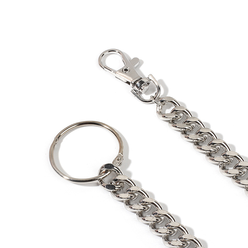 128g Weight Waist Chain Classification Alloy Material Unisex Gender Hip-Hop Style Silver Color New Fashion  Trend Paper Clip  Hip Hop Belt Pants Chain 9