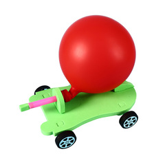 DIY balloon-powered race car elementary science experiment kit material pack educational toy technology craft