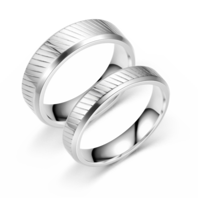 Wholesale Fashion Wave Pattern Stainless Steel Couple Rings Nihaojewelry display picture 3