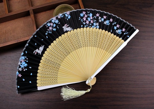 Chinese Fan Chinese Hanfu hand Fan Big row one smile fan explodes high grade fan bone carving exquisite folding fan ancient fan