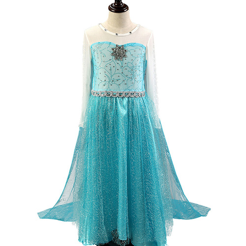  Christmas Children's Clothing Frozen Princess Elsa Dress for Girls, Long Sleeve Dress, Amazon