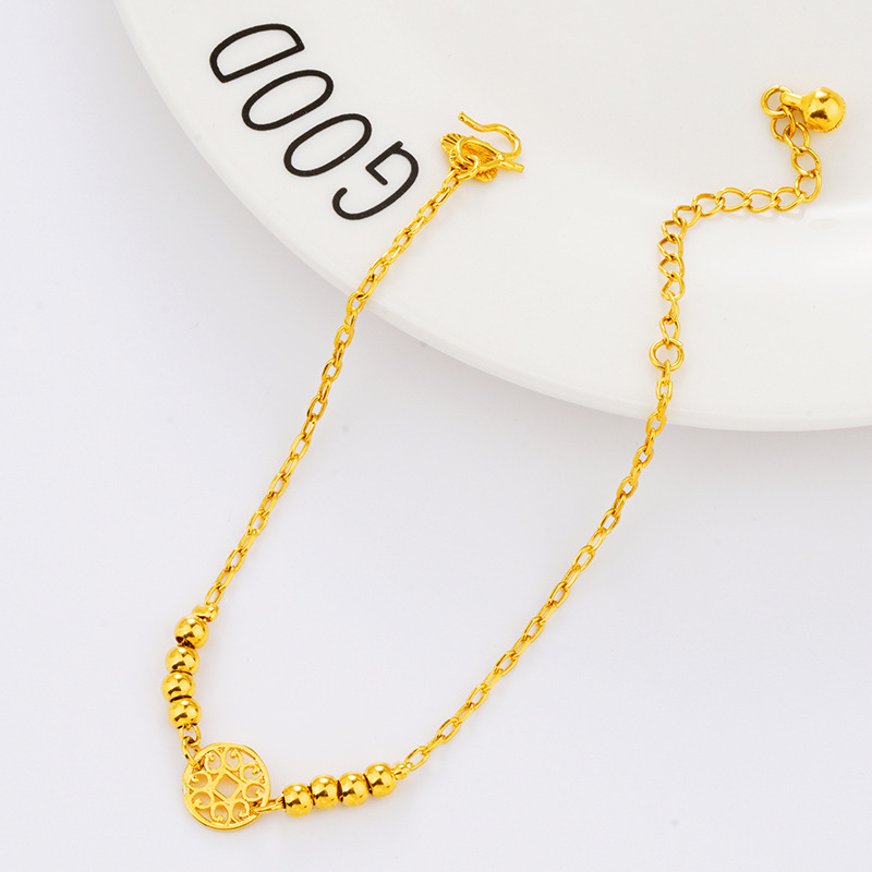 Estilo coreano Vietnam oro cobre moneda Bell tobillera mujer transfronteriza nueva imitación de oro Oro de las mujeres esmerilado cuentas adornos de pie