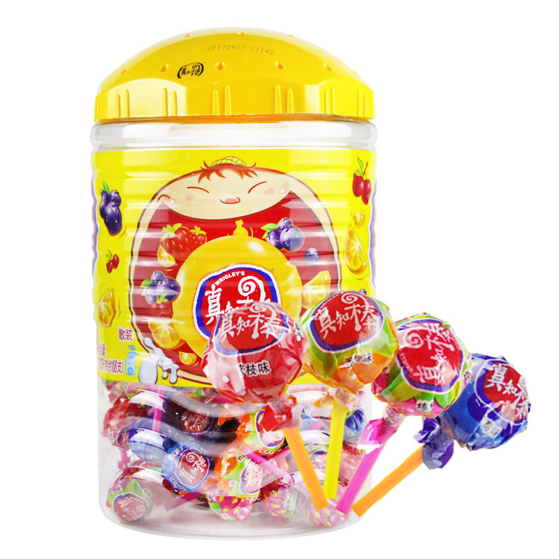 真知棒棒棒糖1020g什锦水果味108支桶装星空糖果休闲零食喜糖批发|ms
