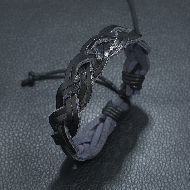New accessories retro leather bracelet simple woven leather bracelet bracelet wholesale