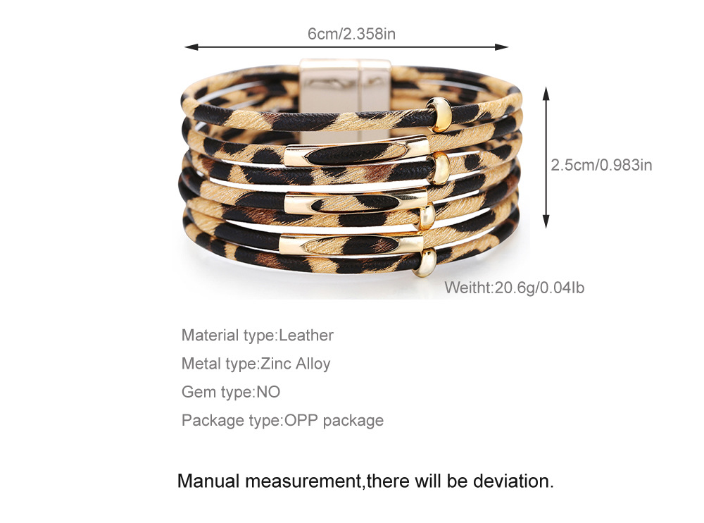 Creative Multi-circle Leopard Print Multi-layer Bracelet display picture 13