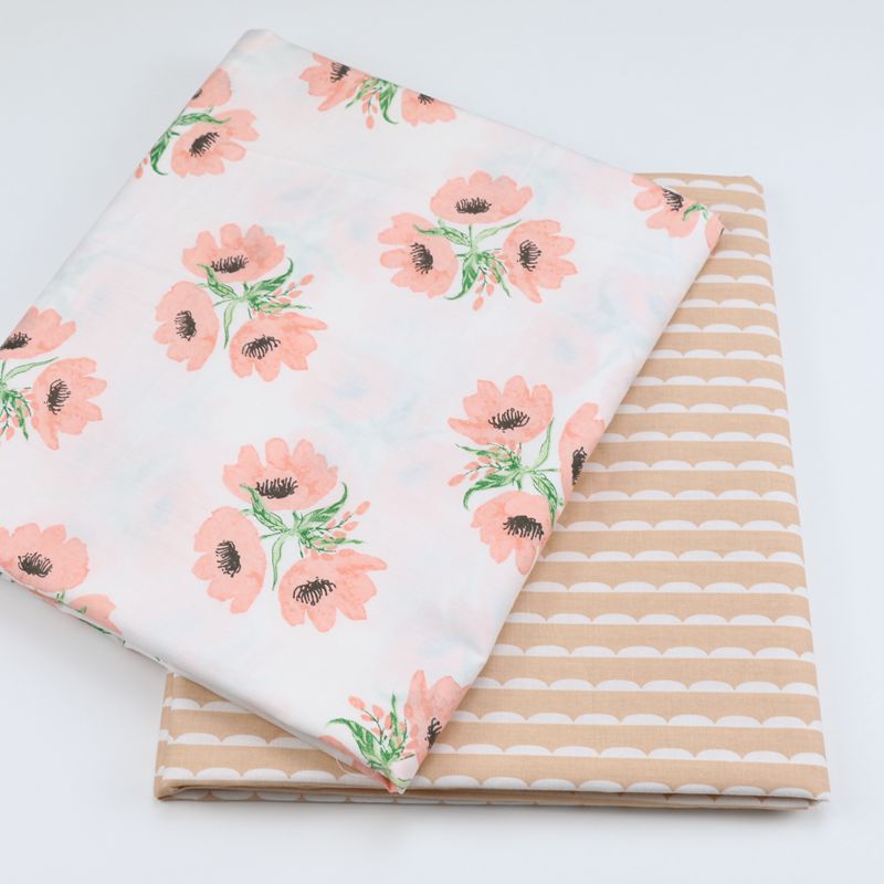 2.35米宽幅纯棉布批发 田园花卉印花全棉布料 家纺被套斜纹布面料