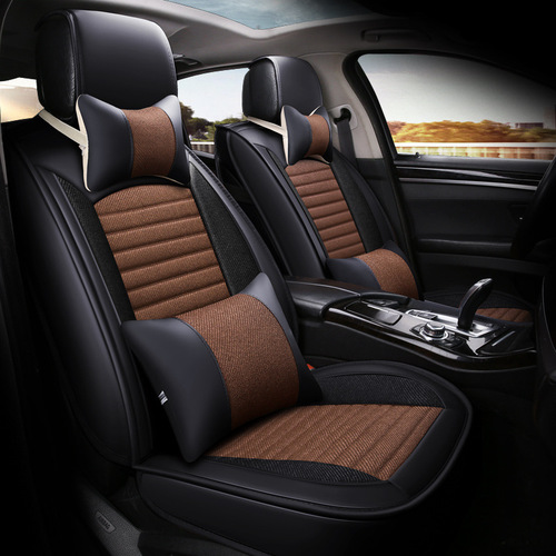 New All-around Linen Car Seat Cover Suitable for Four Seasons, Compatible with Bora, Jetta, and Sagitar, Five-Seat Cover B-87