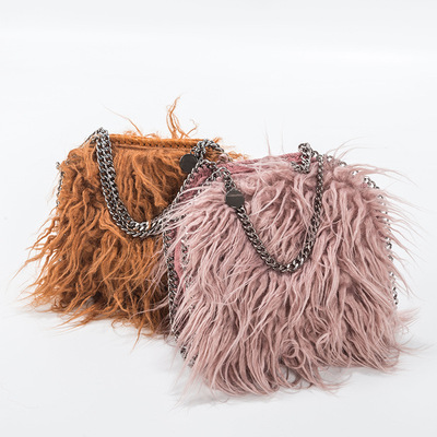 热销女包2019新款秋冬卷毛毛包欧美时尚女士手提毛绒包包厂家直销|ru