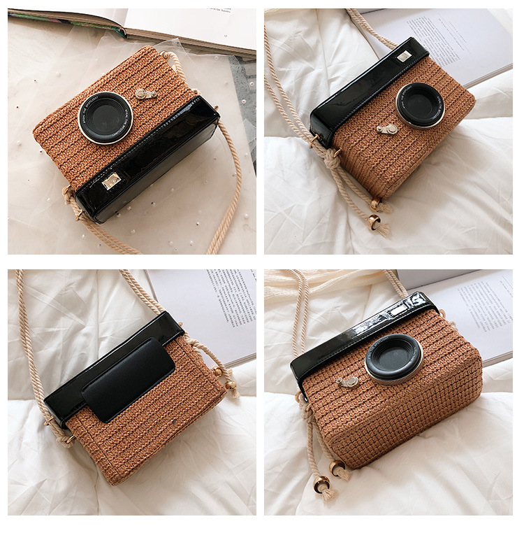 Small Straw Camera Bag Shoulder Bags display picture 12