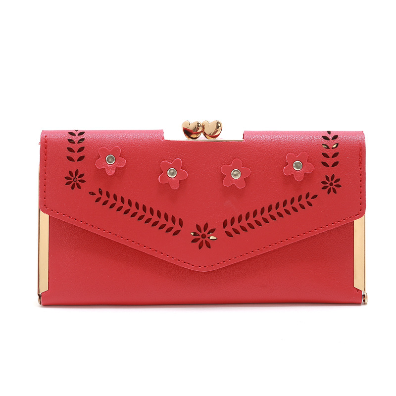 Korean Hollow Flower Long Clutch Bag Wholesale display picture 23