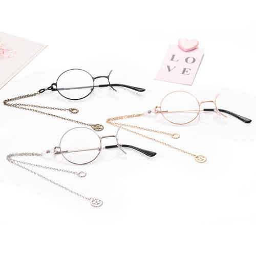 Manyun Lolita Lolita retro half-frame gear monocle student two-dimensional personalized glasses