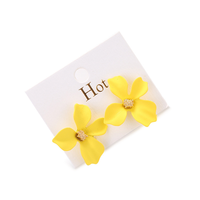 Stoving Varnish Design 1 Pair Sweet Flower Stoving Varnish Alloy Ear Studs